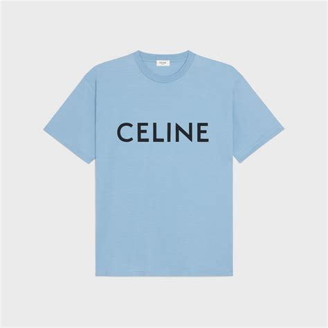 celine t shirt baby blue|CELINE TRIOMPHE T.